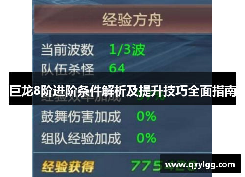 巨龙8阶进阶条件解析及提升技巧全面指南